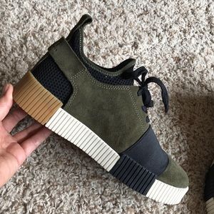 Marc Fisher Olive and Black Sneakers